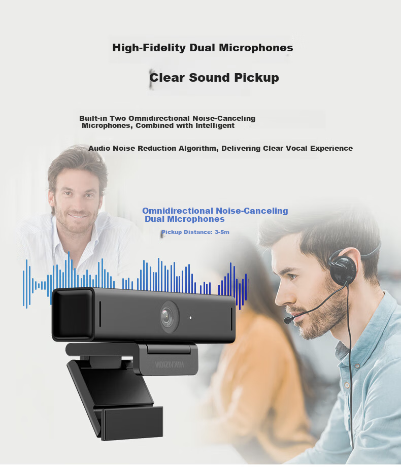 Hikvision 8MP Ultra HD USB Plug-and-Play Auto Focus Webcam with Built-in Microphone for Laptop Desktop Video Conferencing U68 6