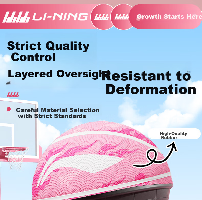 Li-Ning Basketball Kids 5# Ball for Ages 3-12 Indoor Outdoor Professional Size 5 Kindergarten Gift 20