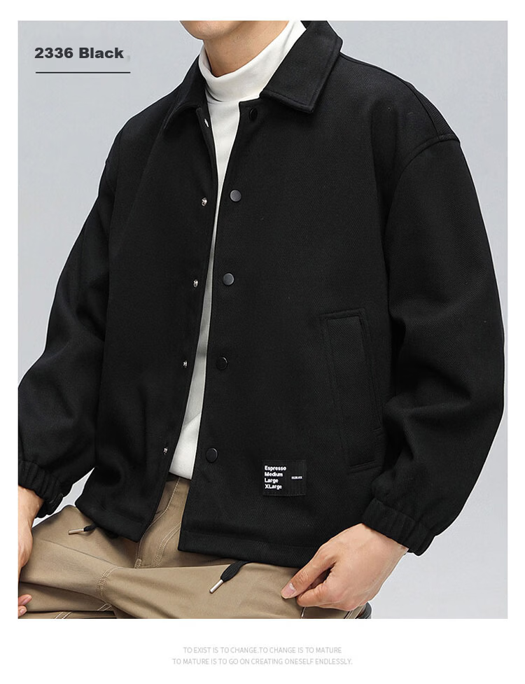 ROMON Men's Jacket, Spring And Autumn Casual Business Style, Youth Tobacco Jacket, Workwear Outerwear, Beige Color, Size 4XL 23