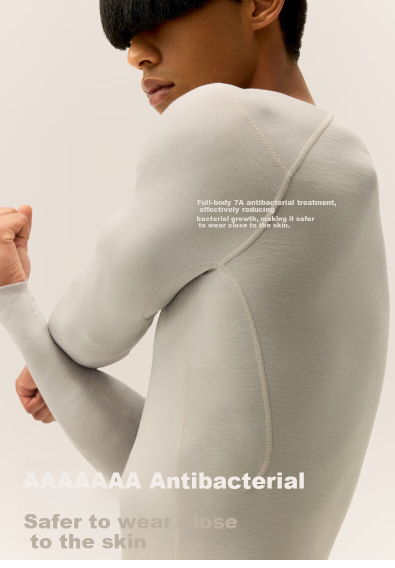 Bananain Repi502++ Unisex Thermal Underwear Set 7A Antibacterial Thickened Autumn Winter Base Layer Shirt and Pants 12