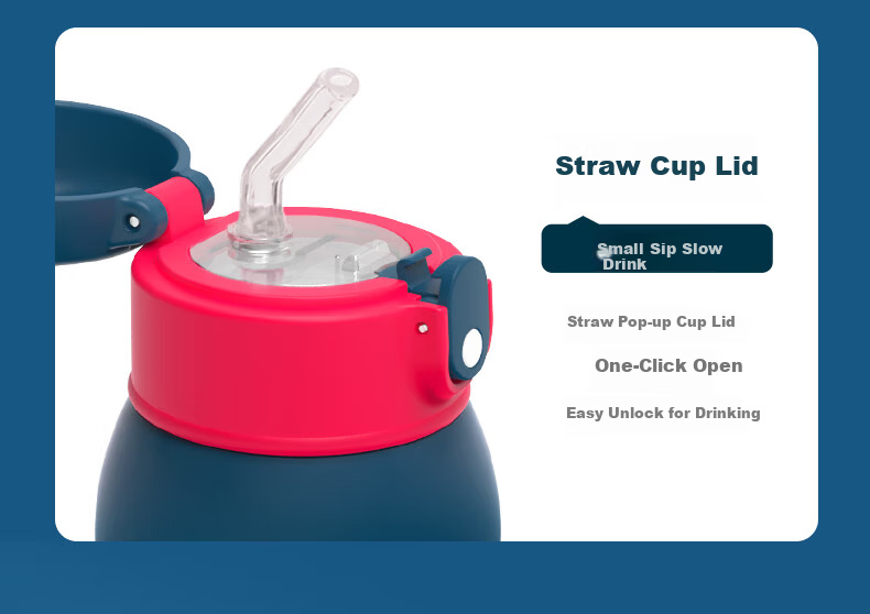 Disney Kids Insulated Straw Drinking Cup 316 Stainless Steel Large Capacity with Cup Sleeve Double Lid Water Bottle 650ml Mickey 8