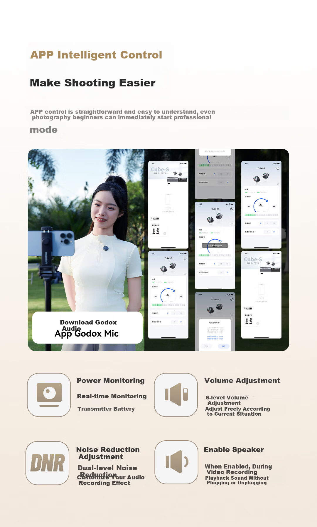 Godox Cube-C Kit2 Wireless Lavalier Microphone Outdoor Interview Vlog Live Recording Noise Reduction Sound Card Mini Lapel Microphone [White One-to-Two] 10