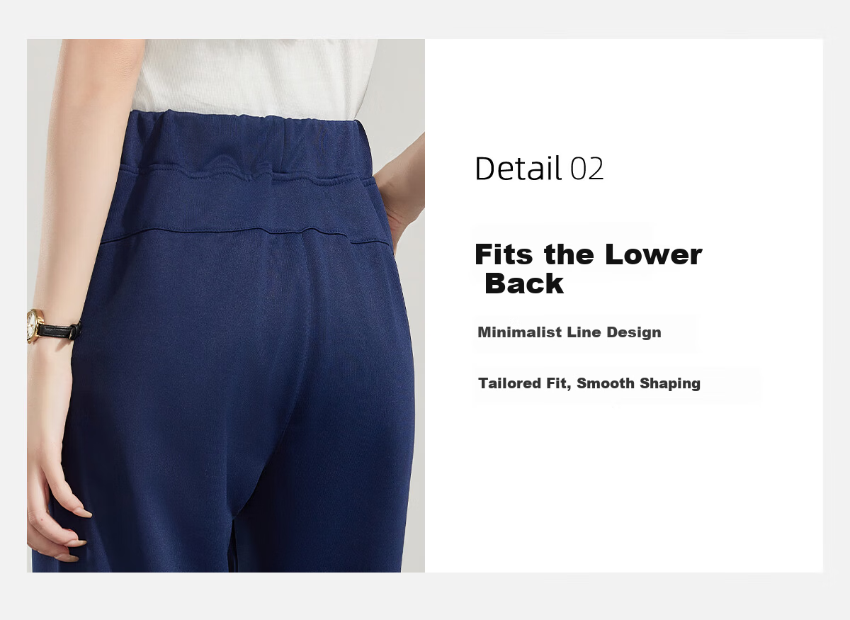 PinCai Women's Sports Pants Simple Solid Color Loose Straight Leg Elastic Waist Casual Pants P12KK5812 9
