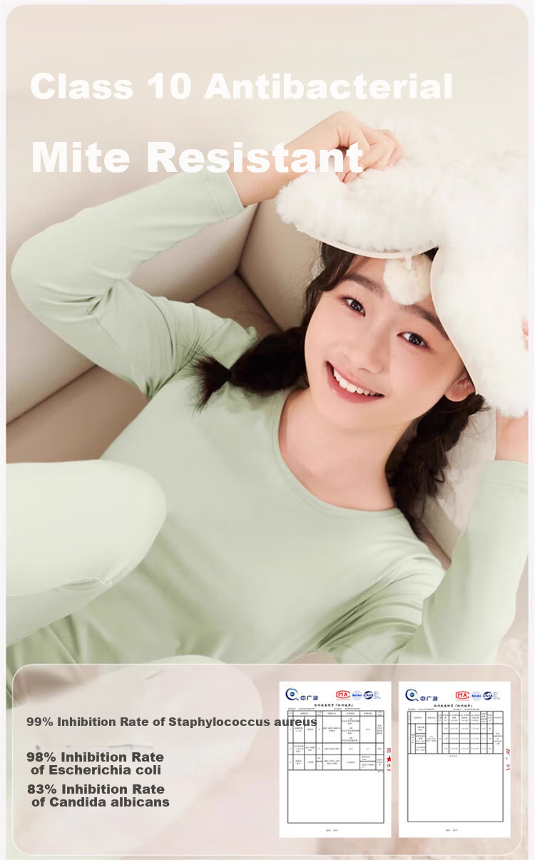 LangSha Youth Girls Underwear Set Autumn Thermal Cotton Long Johns for Middle and High School Students 3