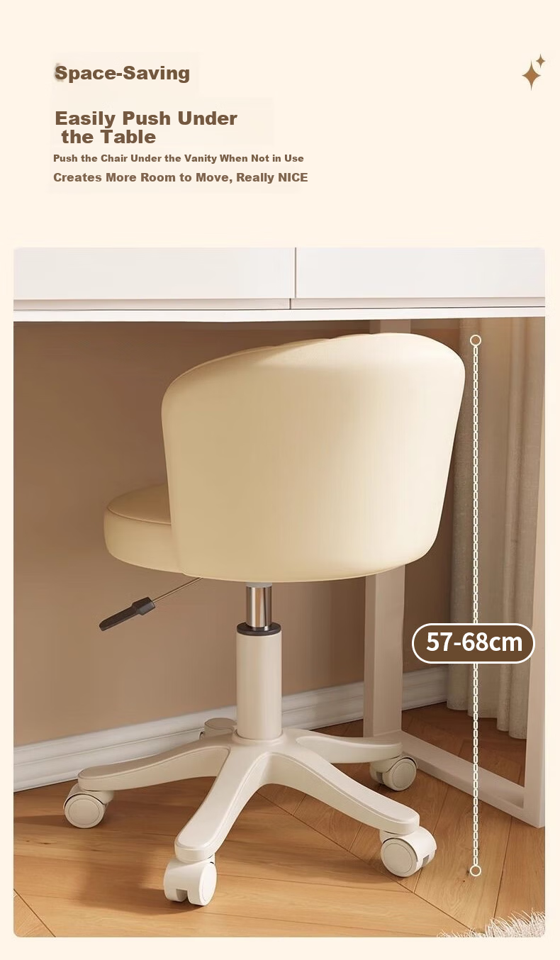 Jingcai Adjustable Bar Stool Swivel Chair Study Chair Bedroom Vanity Chair Beauty Stool Bar Stool JBY10 Beige 12