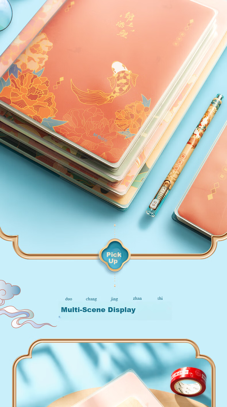 M&G Stationery A5/64 Sheets Glue-Bound Notebook, 4 Books, Notebooks for Notes, Memo Pads, Homework Books, Error Correction Books, Diary, Jianjian Green Grid JA5102D7 Essential for Exams 10