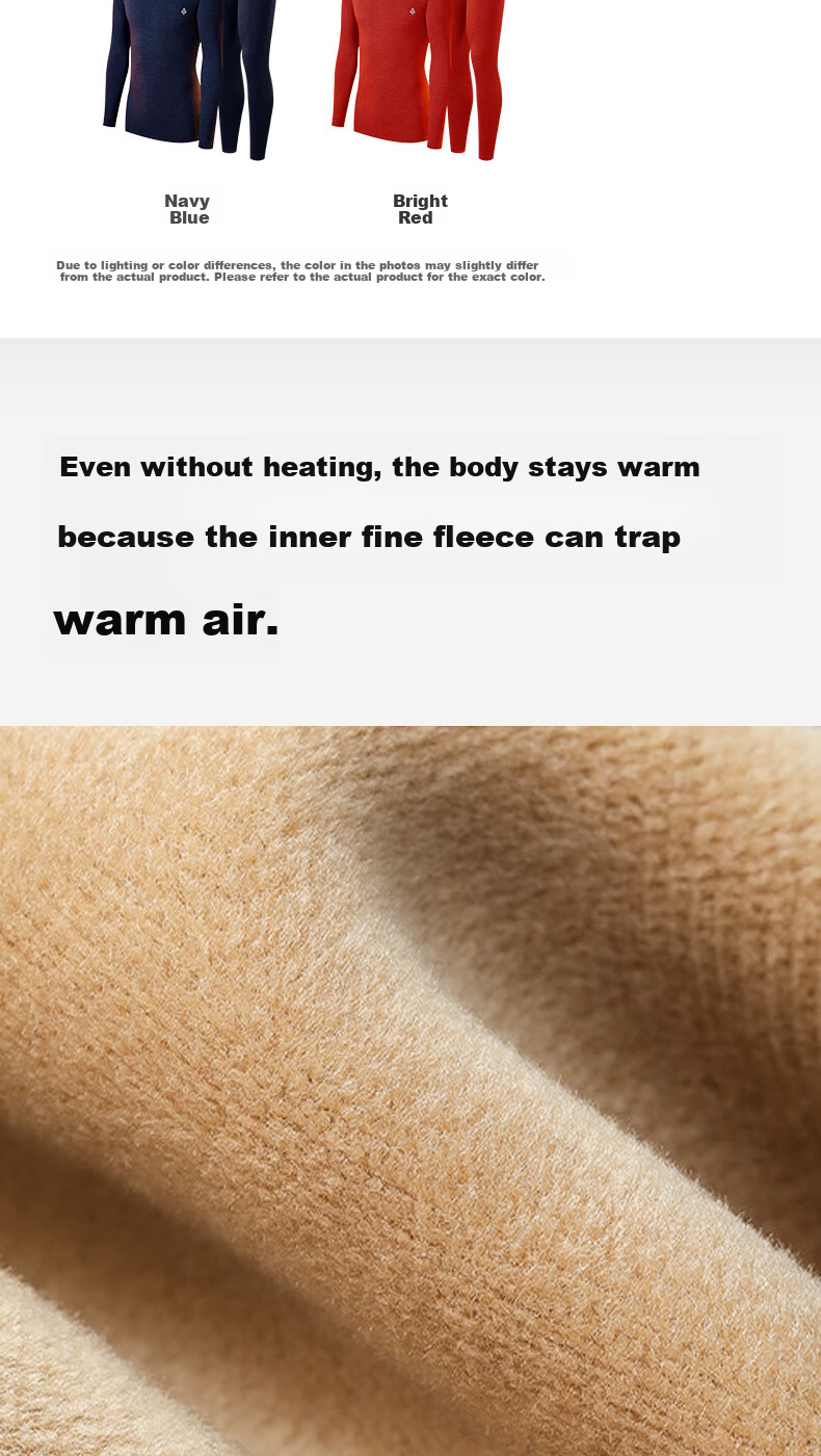 YOUKESHU Men's Thermal Underwear Set, Thickened Double-Layer Cashmere Silk Seamless Breathable Autumn Shirt and Pants 16