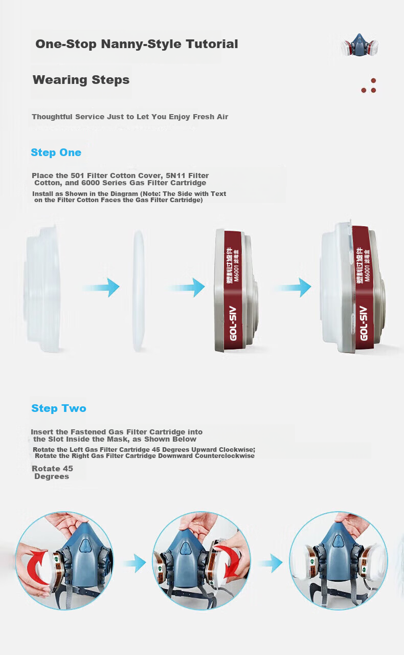 SHENGLI Filter Cartridge Organic Vapor/Hydrofluoric Acid Gas Protection Respirator Accessory M6006 2pcs/Pack 1 Pack 13