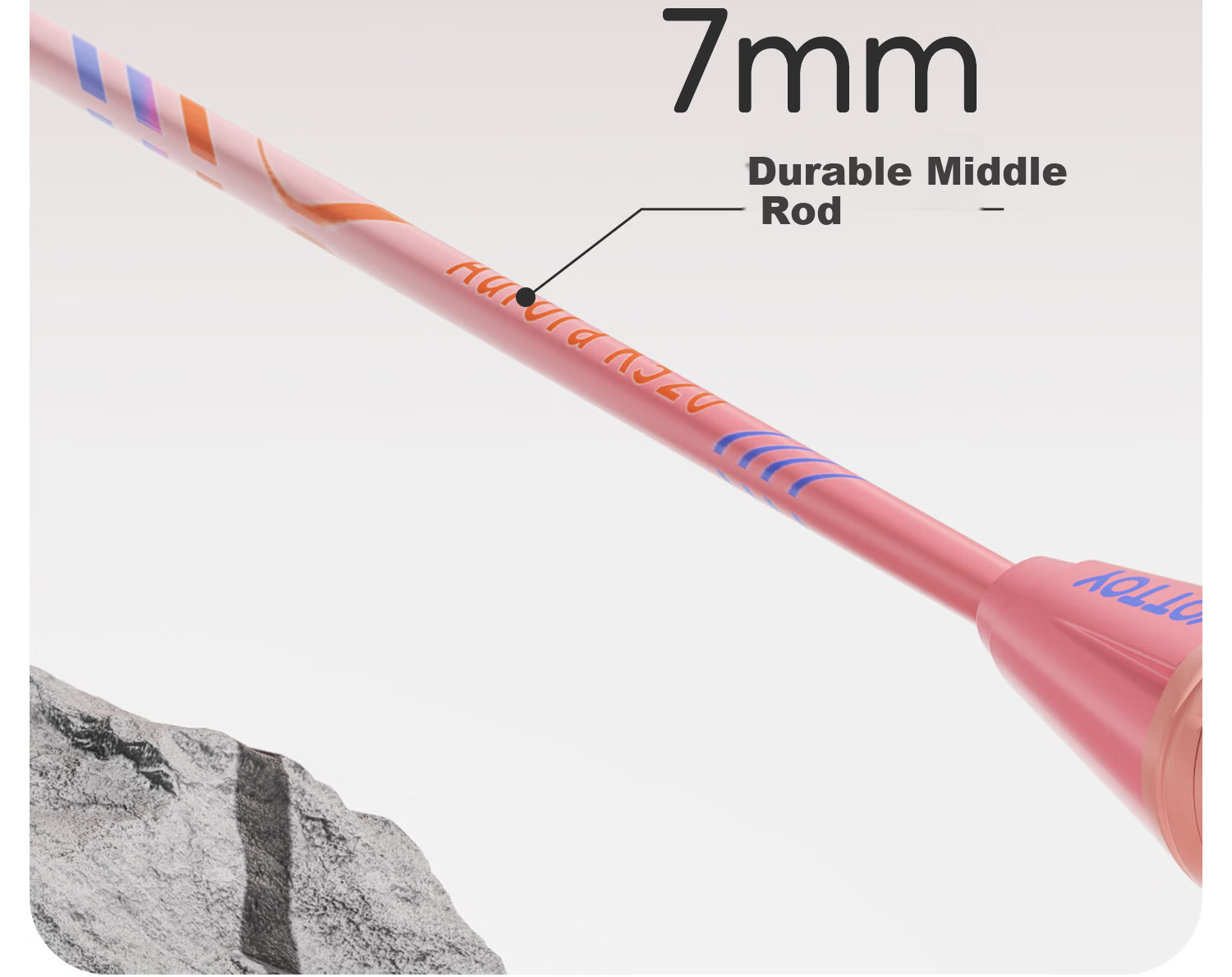 Yottoy Ultra-Light Carbon Shaft Badminton Racket Set for Students and Beginners Training Coach Recommended Soft Pink Orange *2 10