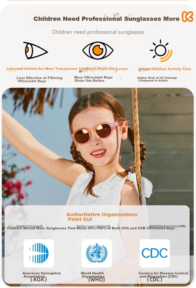 Kigo [Shen Yue Same Style] 2025 Polarized Outdoor UV Protection Kids Sunglasses Zebra White (6-12 Years) 6
