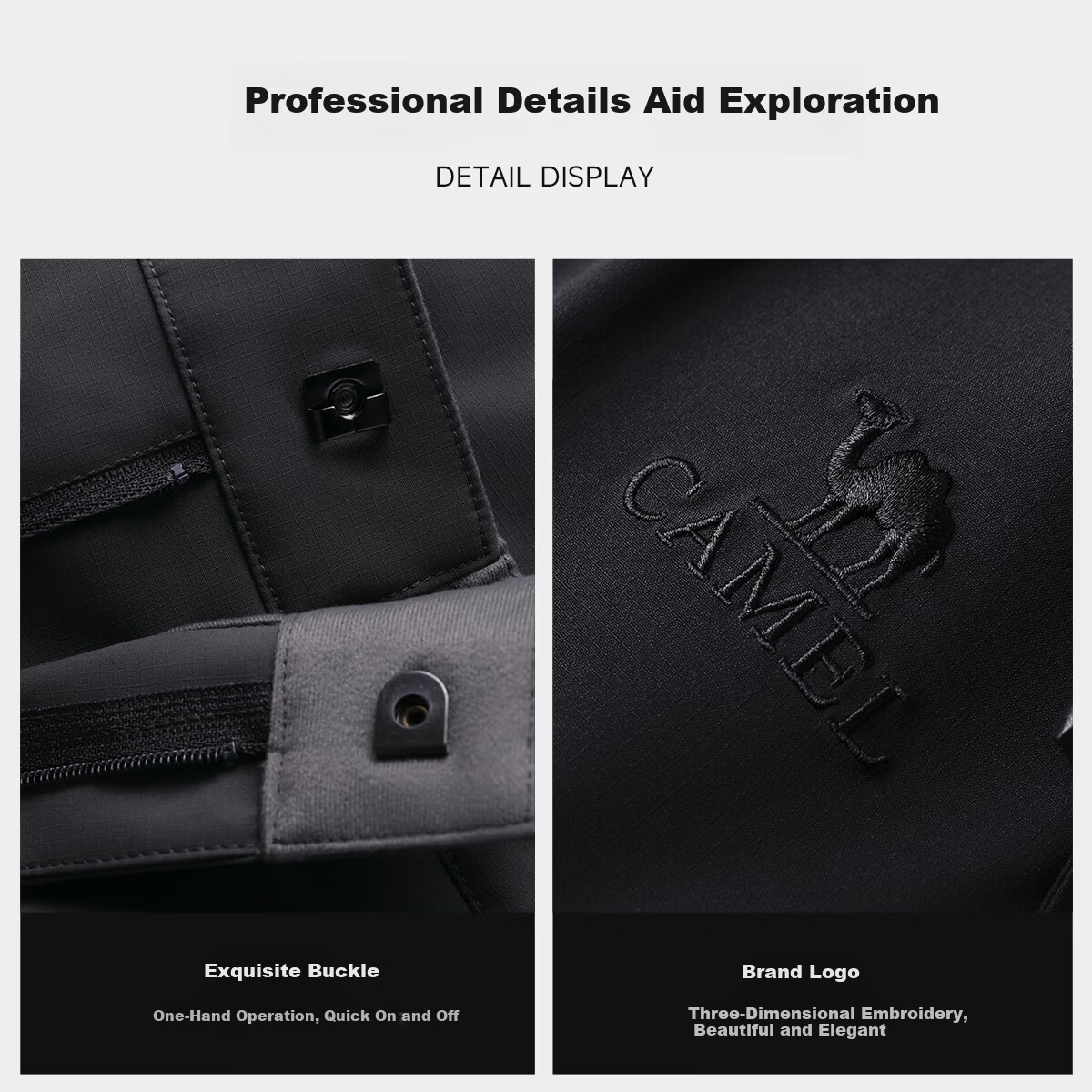 CAMEL [Wang Junkai Edition] Outdoor Softshell Hiking Pants for Men and Women, Autumn Winter Durable Tear-Resistant Mountaineering Trousers 19