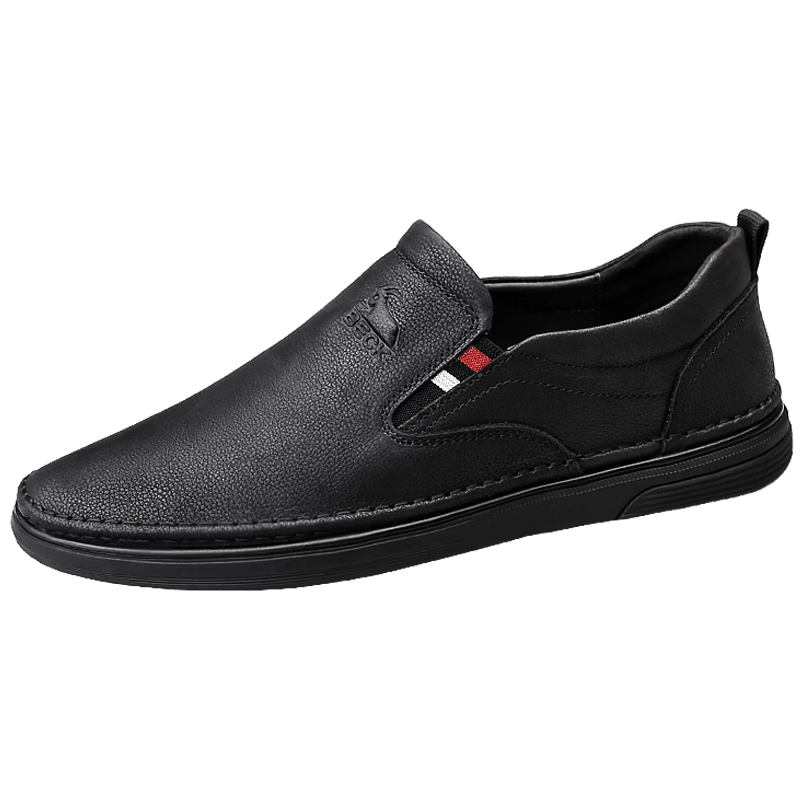 Men's Ram Leather Business Casual Loafers Breathable Genuine Leather Slip-On Driving Shoes Dad Shoes