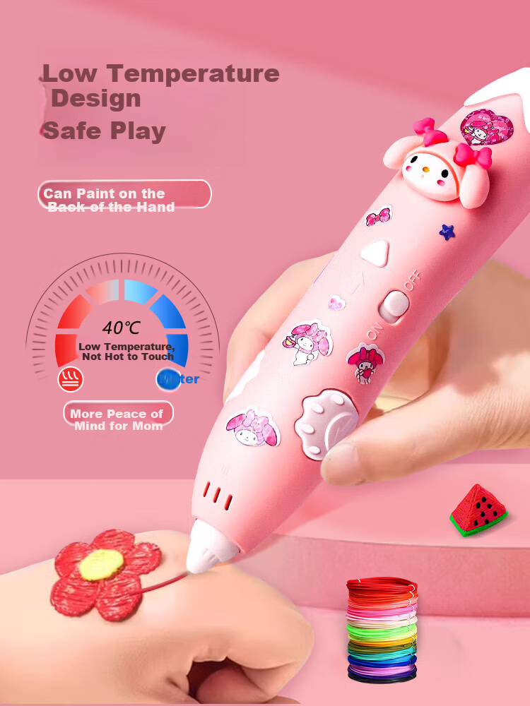 COODORA Low-Temperature 3D Printing Pen Toy for Girls Ages 3-6-10 Wireless 3D Drawing Pen Princess Glow-in-the-Dark Birthday Gift 4