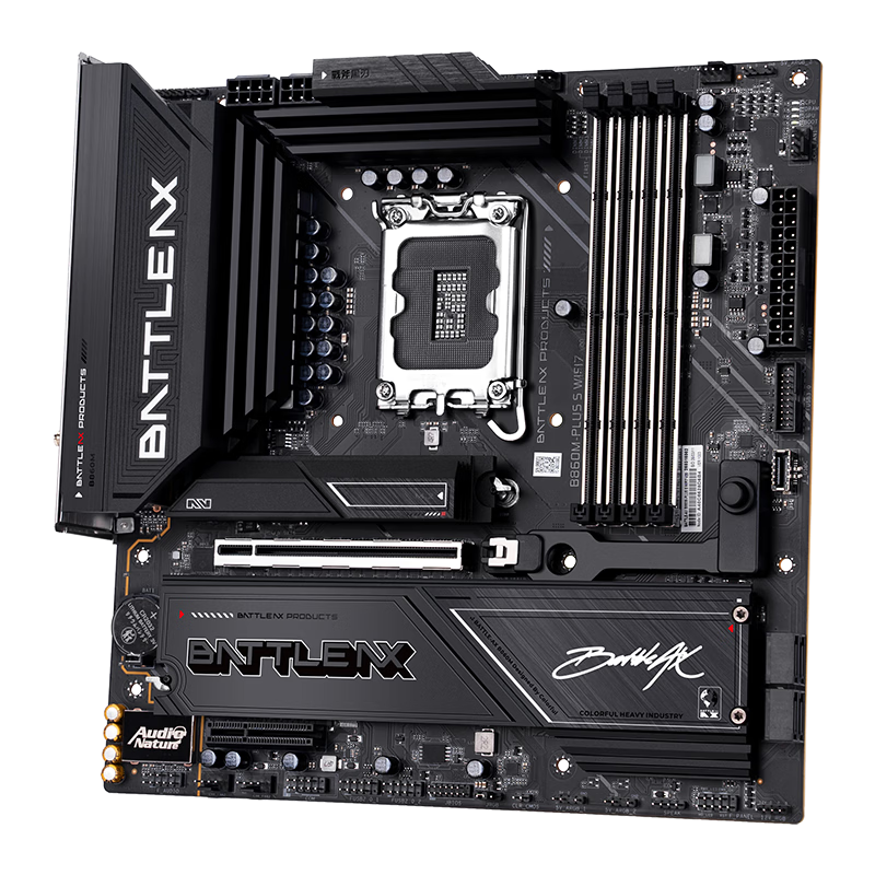 Colorful BATTLE-AX B860M-PLUS S WIFI7 V20 DDR5 Super Black Blade Motherboard (Intel B860/LGA 1851) Compatible with 270K Plus/265K/245K