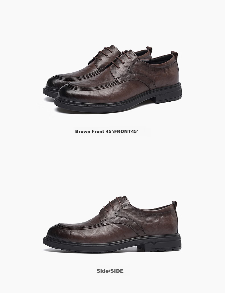 Red Dragonfly Men's Commuter Leather Casual Shoes Thick Sole Height Increasing Business Formal Leather Shoes WTA151501 Black Size 43 6
