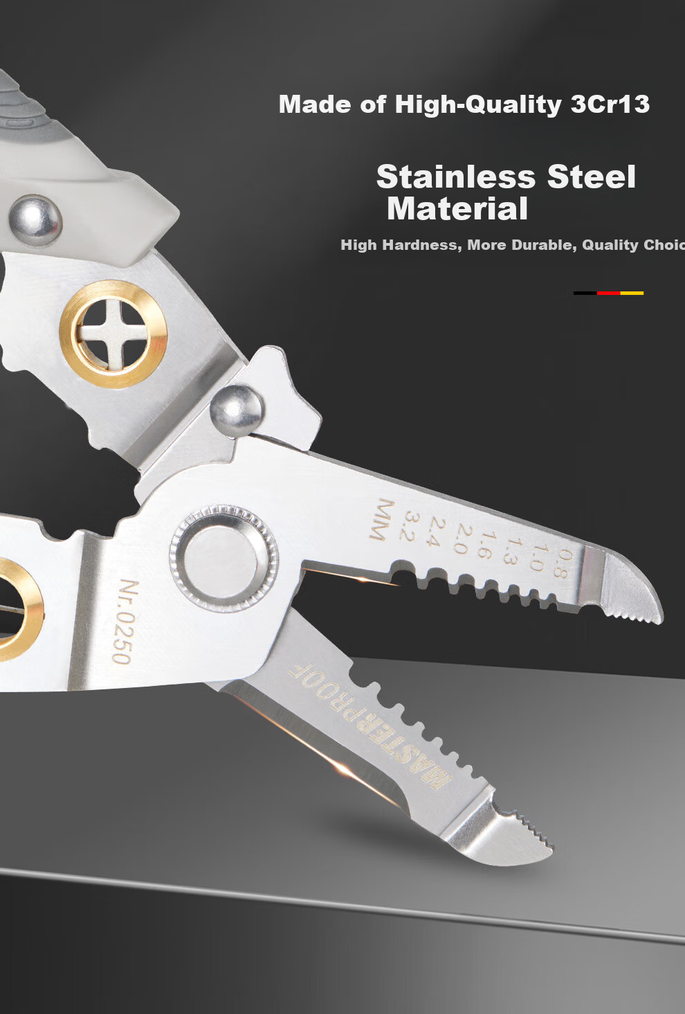 MASTERPROOF Multifunctional Wire Stripper Pliers Electrician Wire Stripping Pliers Crimping Pliers Wire Peeling Pliers Wiring Tool 2