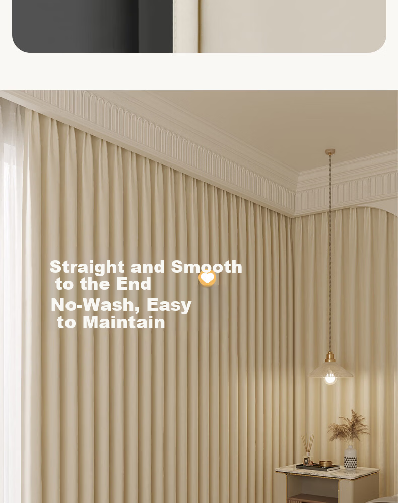 Mihua Curtain, Bedroom Living Room Hook-Style Finished Product, Non-Transparent Polyester Taffeta Full Sunshade Fabric, 2.5*2.4 12