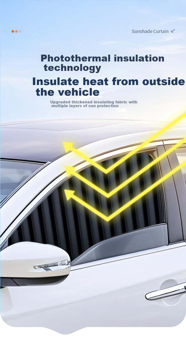 TOKUSET Car Window Curtain Sunshade Track-Type Vehicle Privacy Curtain Magnetic Sliding Rail Car Interior Sun Protection 14