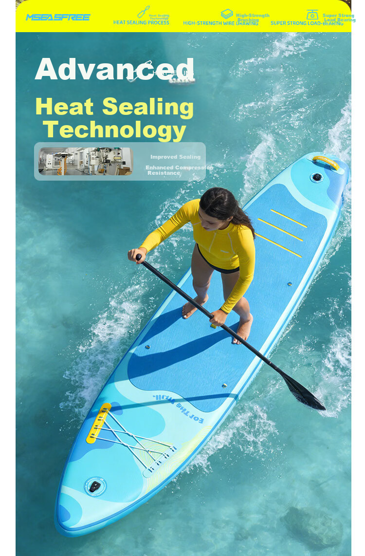 MSEASFREE Iridescent Surf Paddleboard Stand-Up SUP Fishing Yoga Lure Board Green Shadow 5