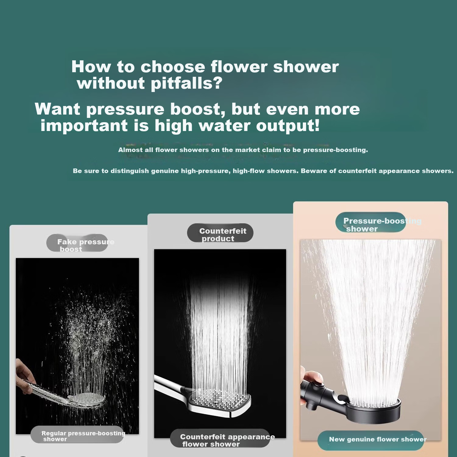 Del 28-Year Brand High-Pressure Shower Head Super Strong Water Flow Filtered Shower Head with Water Stop Function 1