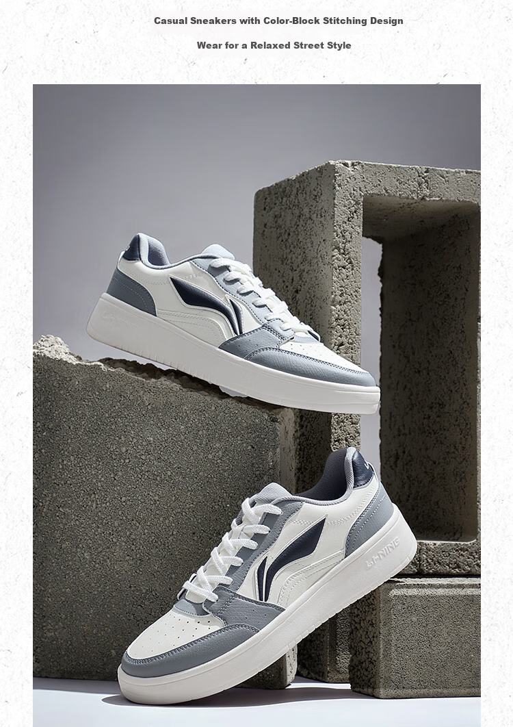 LI-NING Yuanbao Classic Casual Men's Sneakers Soft Sole Comfortable Lightweight Breathable White Sports Shoes for Men 3