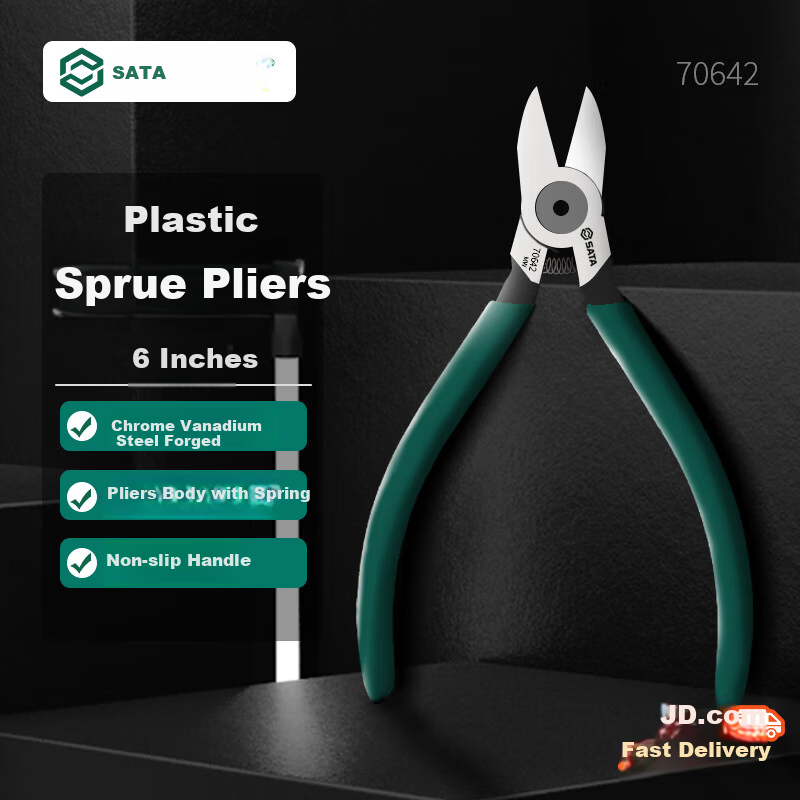 SATA 6" Plastic Sprue Cutter Diagonal Pliers Electrician Shears Plastic Cutting Pliers 70642