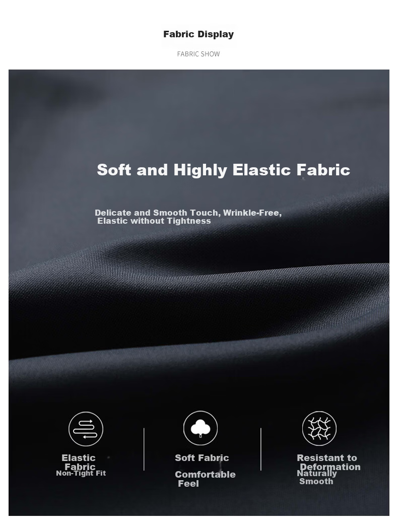 ROMON Elastic Shape-Retaining Casual Pants Men's Business Straight-Leg Sports Work Pants Wrinkle-Resistant Suit Trousers for Young and Middle-Aged Men 2