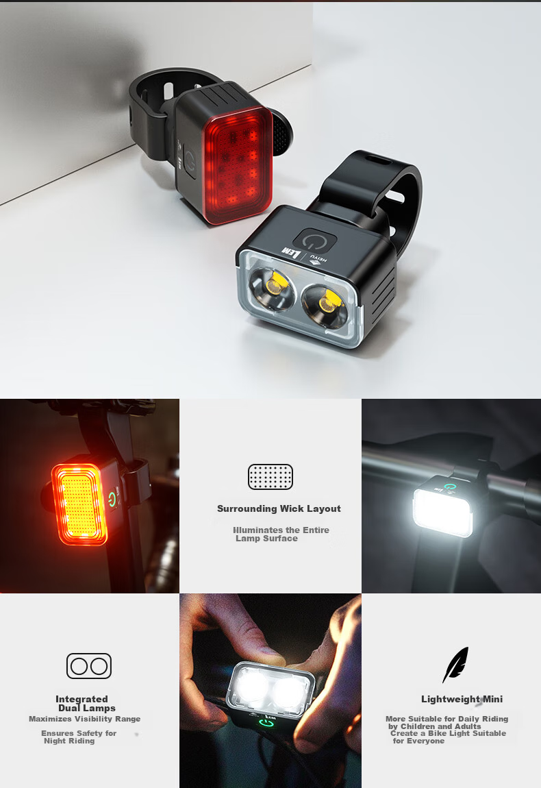LEM Bicycle Front Light High Brightness Night Riding Tail Light Mountain Road Bike Flashlight Waterproof Cycling Gear for Kids 2