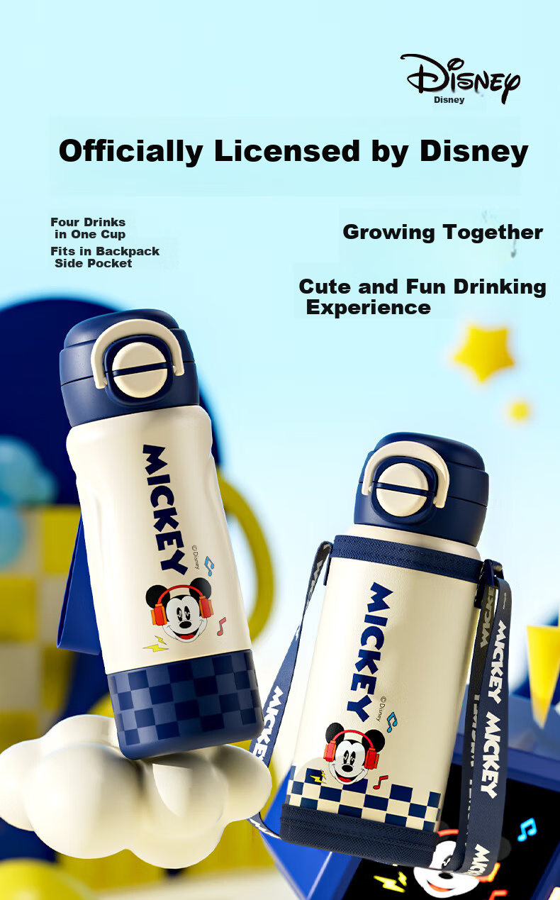 Disney 316 Stainless Steel Insulated Water Bottle 500ML Double-Use Kids Cup 6667 Mickey 1