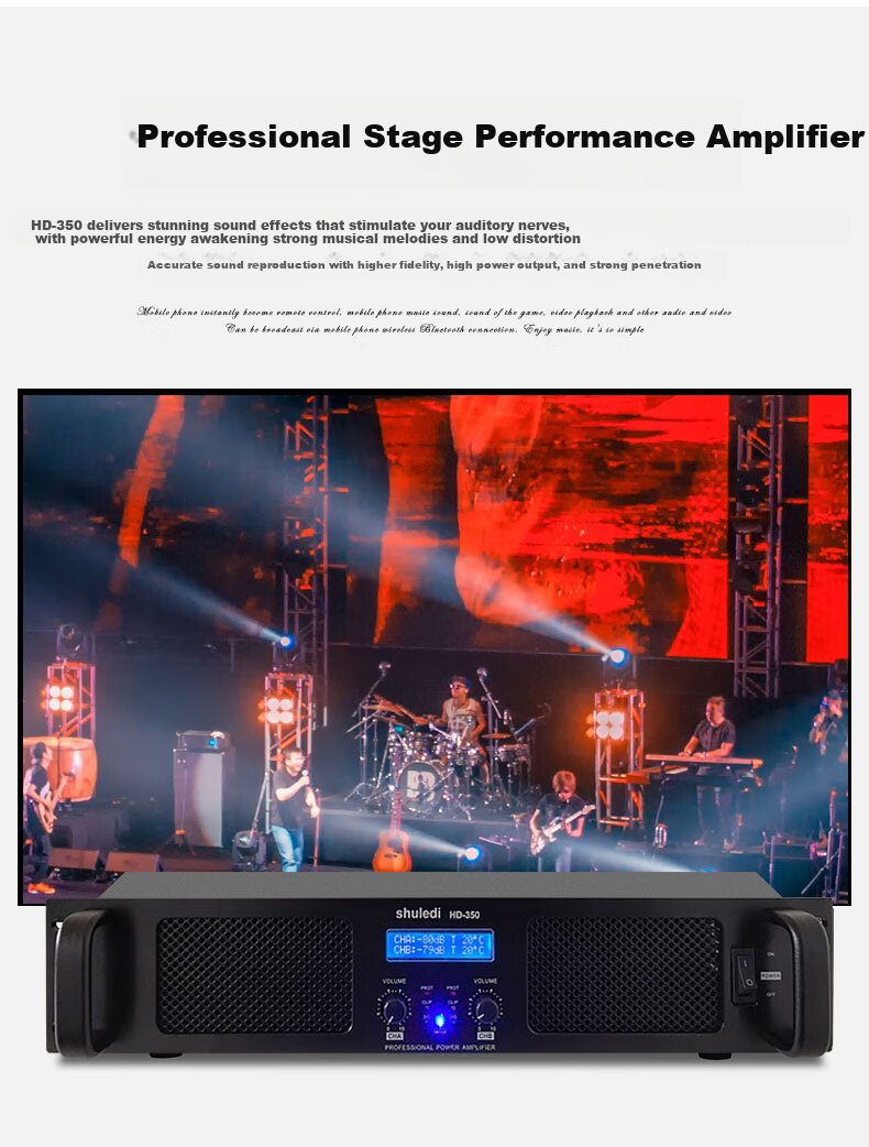 Shuledi KA-550 Domestic Amplifier, Integrated Amplifier, Power Amplifier for Conference, Home Theater, Karaoke, KTV, Stage, Fiber Optic, Coaxial, USB, Anti-Loudness, 600W 7