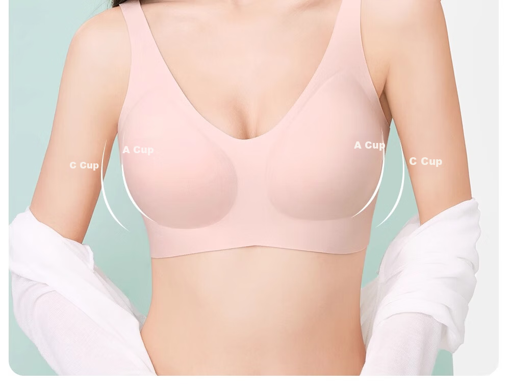 BOPRUIEY Women's Seamless Fixed Cup One-Piece Vest Large Bust Minimizing Wireless Plus Size Sports Bra 14