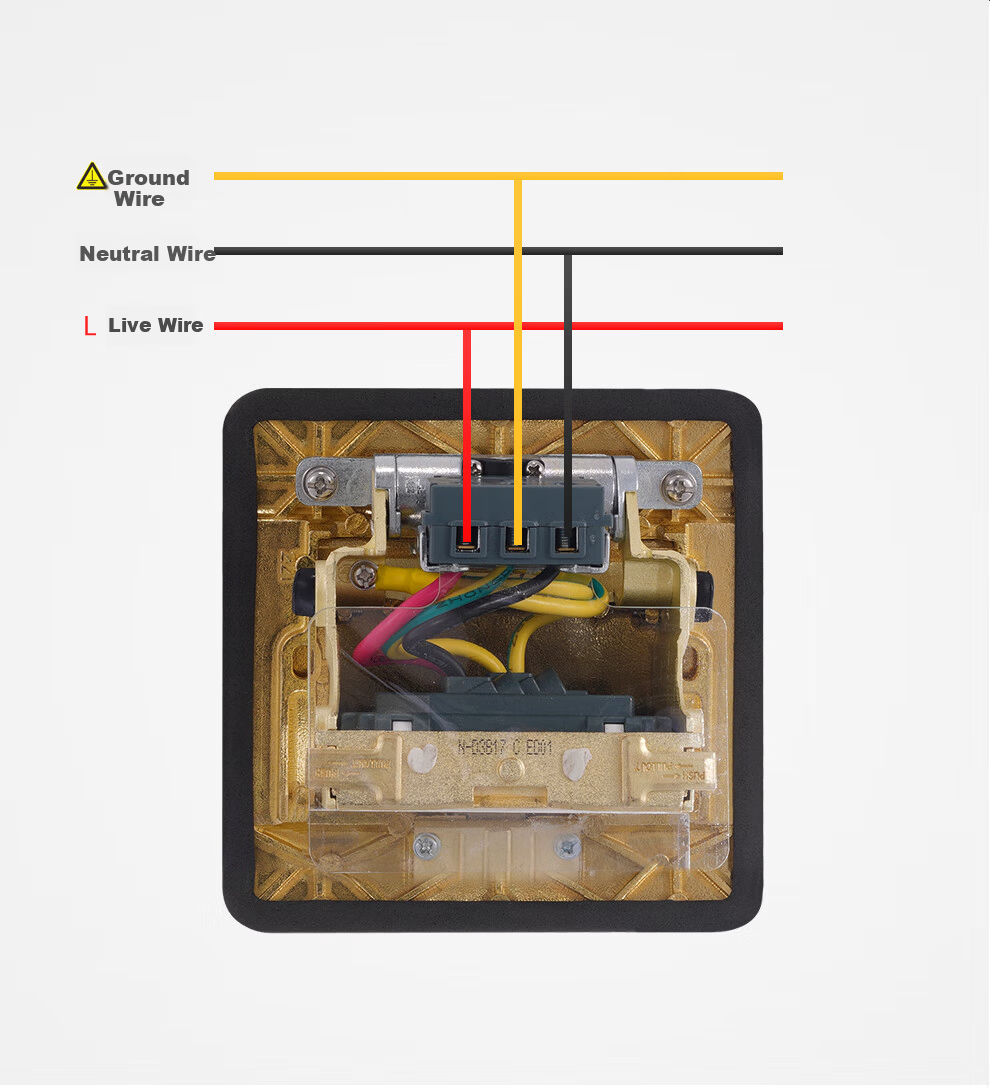 NVC Lighting Electrical Switch Socket Waterproof Floor Socket Five-Hole 10A Hydraulic Damping Slow-Return Brass High Copper Content 11