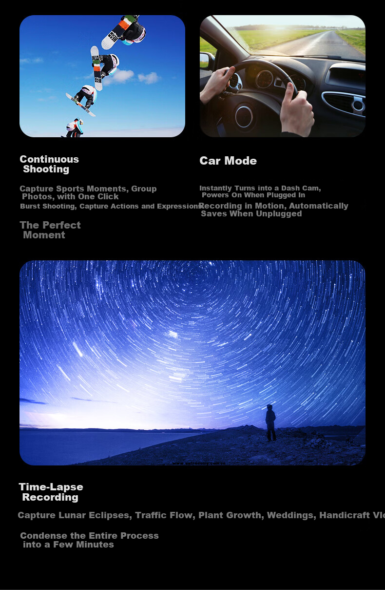 SJCAM SuYing SJ20 Night Vision Dual Lens Stabilized Waterproof Sports Camera Motorcycle Helmet Riding Recorder Outdoor Live Pre-record Vlog Fishing Head-mounted Camera No Card 19
