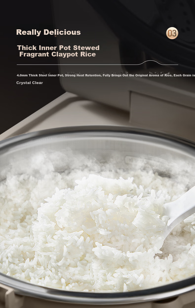 Kambach True Titanium Inner Pot Rice Cooker 0 Coating Smart Rice Cooker Baby Grade IH Heating Non-Stick Multifunctional Household Large Capacity Baby ProMax Edition Star Gold 3L 9