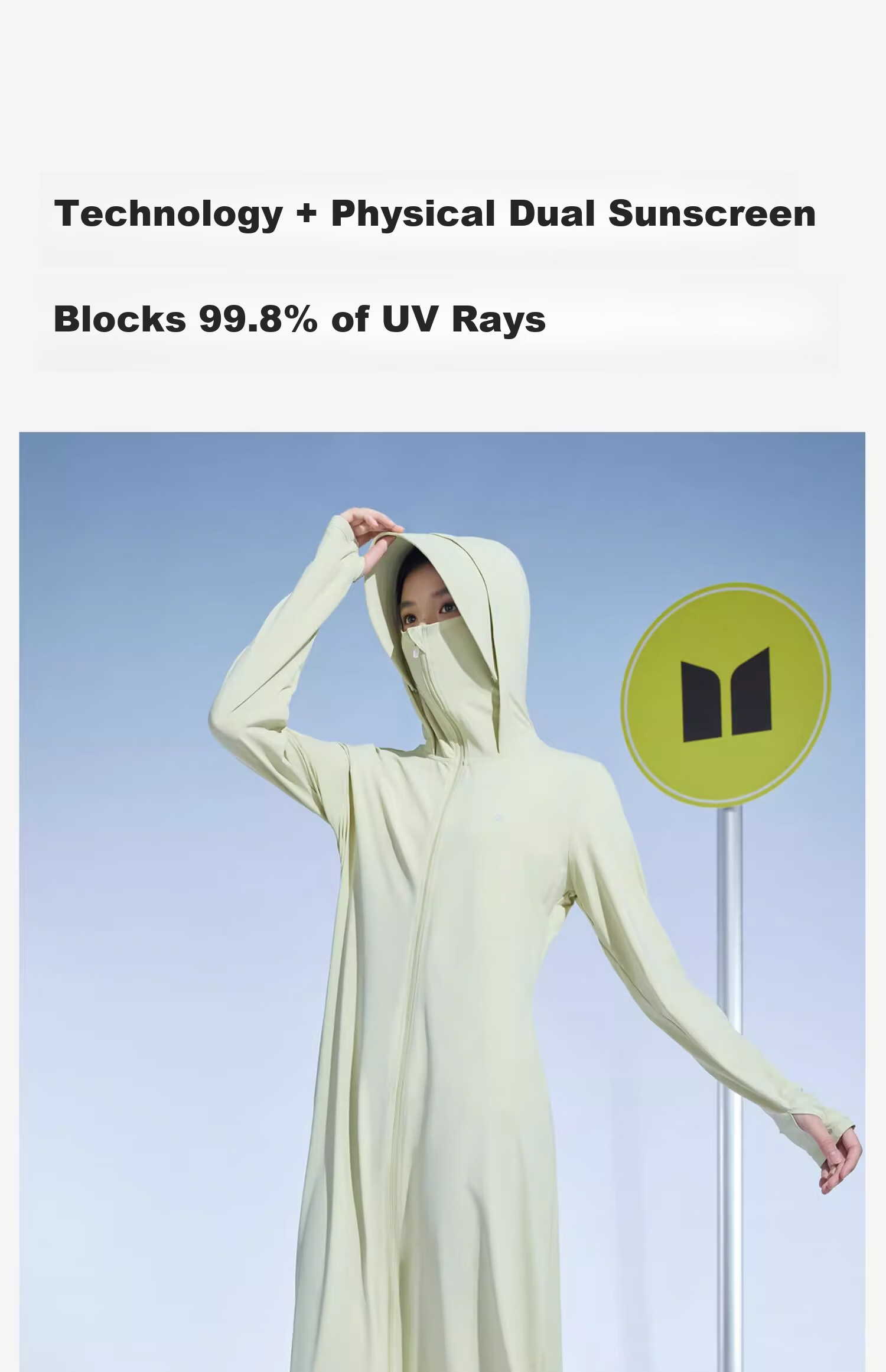 Moxun [Zhao Lusi Same Style] Long Sun Protection Jacket for Women UV Protection Breathable Full-Length Coat Robe Windbreaker 8