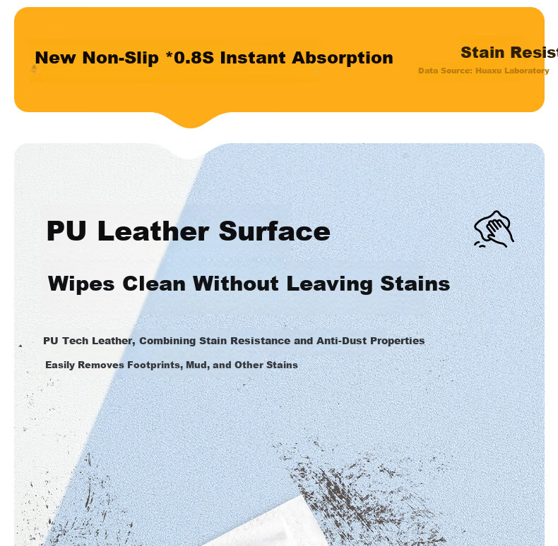 Huaxu Bathroom Absorbent Bath Mat Non-Slip Doorway Rug Quick-Dry Toilet Washroom Shower Home Mat 58cm 18