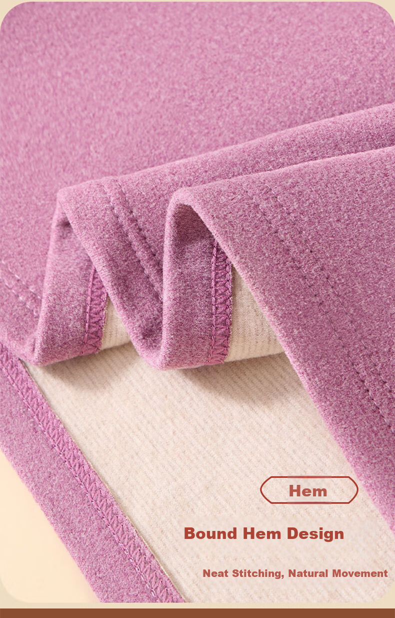 LangSha Mid-Neck Wool and Silk Thermal Underwear for Women 26 Autumn Winter New 7A Antibacterial Fleece-Lined Heating Top and Bottom Set 11