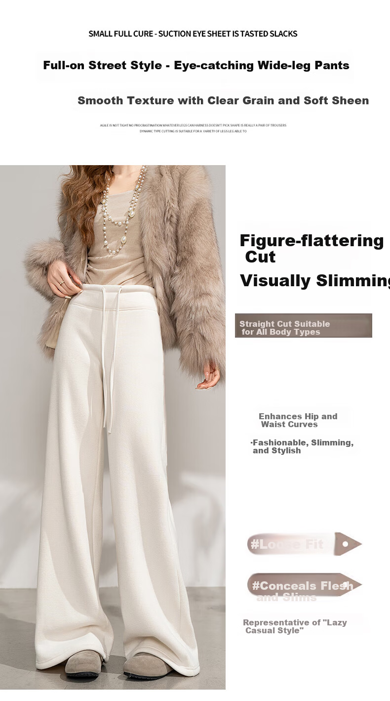 MiiOW American-Style Sports Pants for Women, 2026 New Spring And Summer High-Waist Straight-Leg Loose Casual Sweatpants Wide-Leg Trousers 6