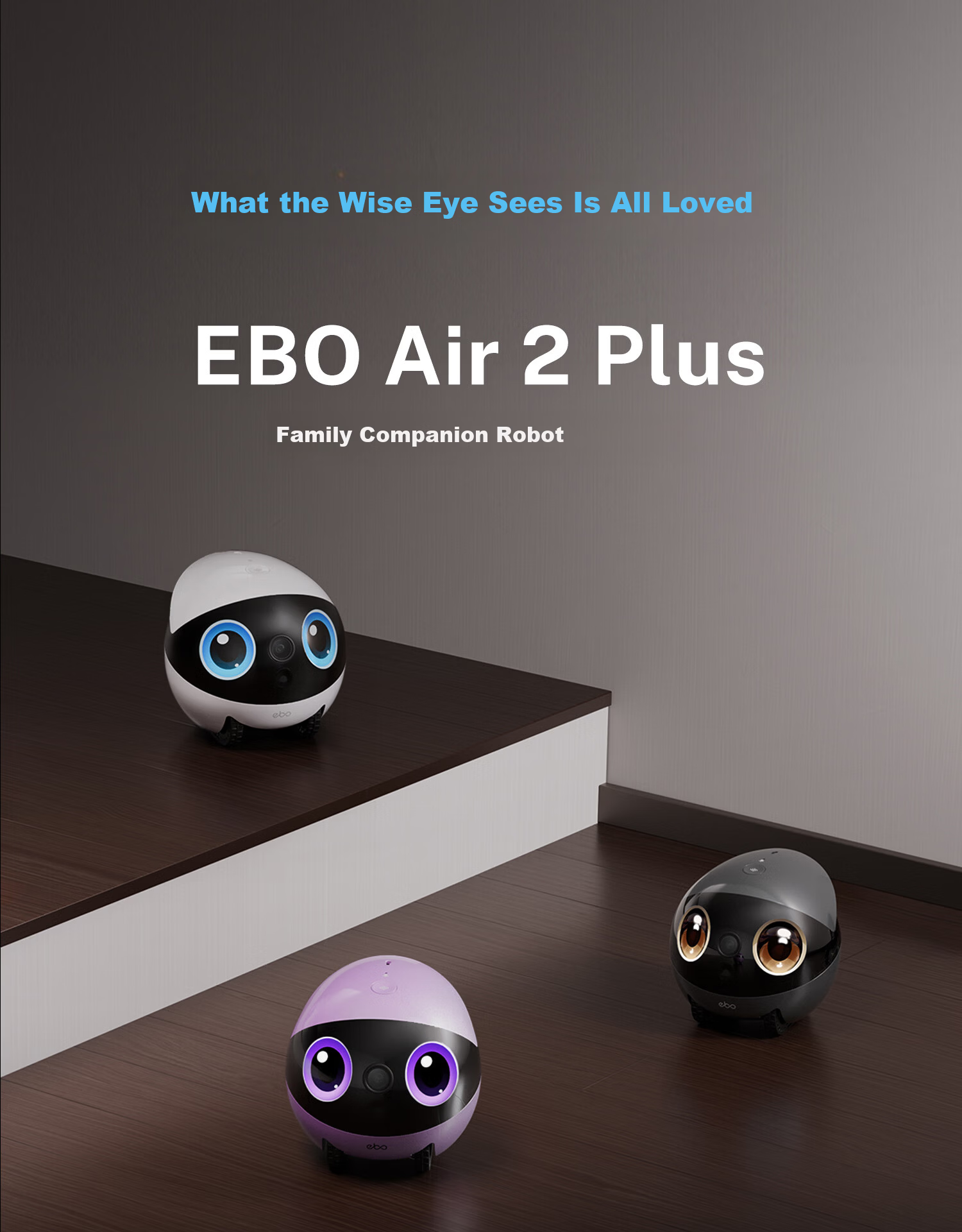 Enabot EBO Air 2 Plus Whole Home Mobile Surveillance Camera Video Call Elderly Children Pet Monitoring EBO AI Companion Robot [Liumu White] 1