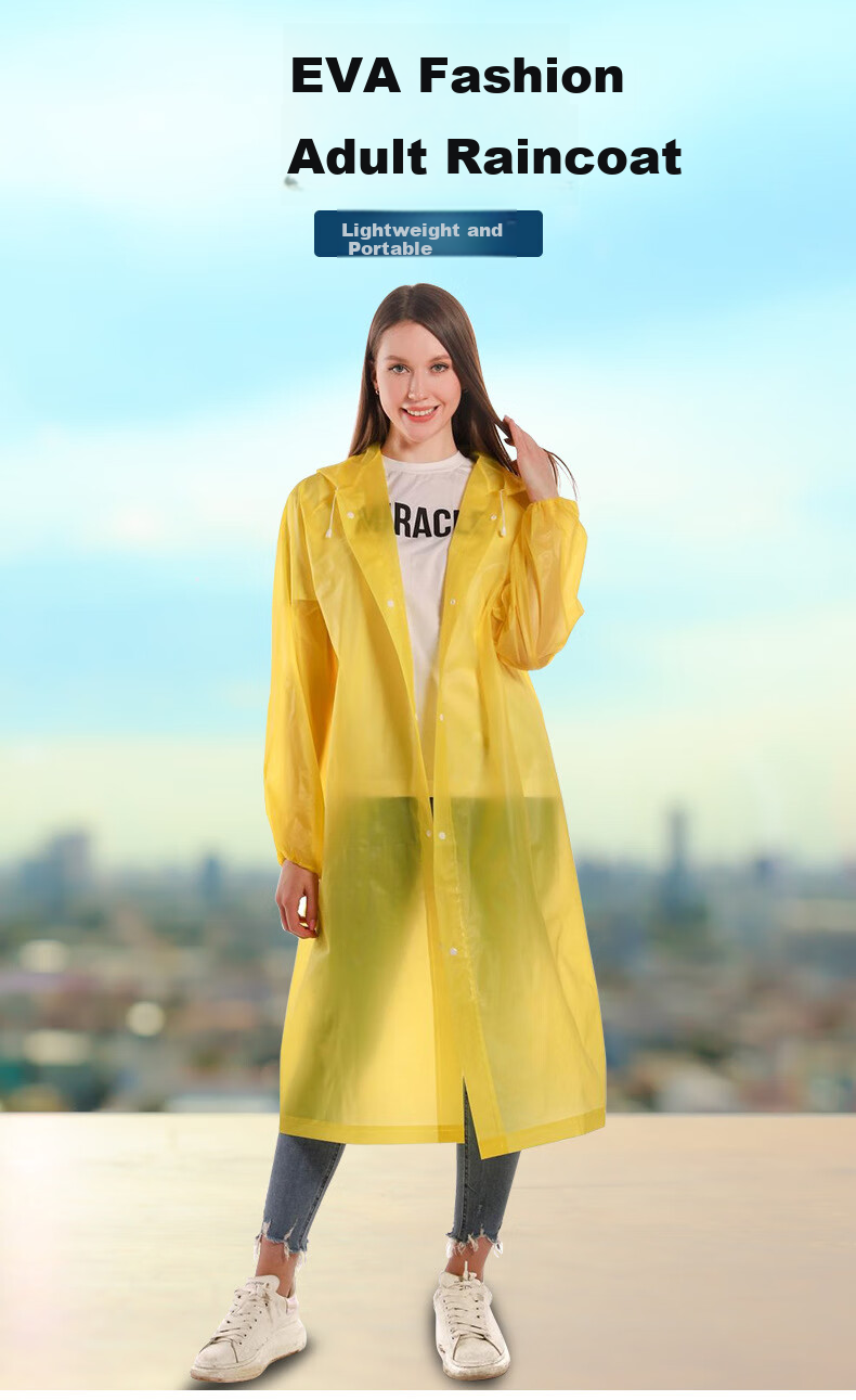 Zhongbaotang Thickened Adult Portable Rain Poncho Outdoor Cycling Hiking Long Hooded Disposable Adult Raincoat with Drawstring Blue 1