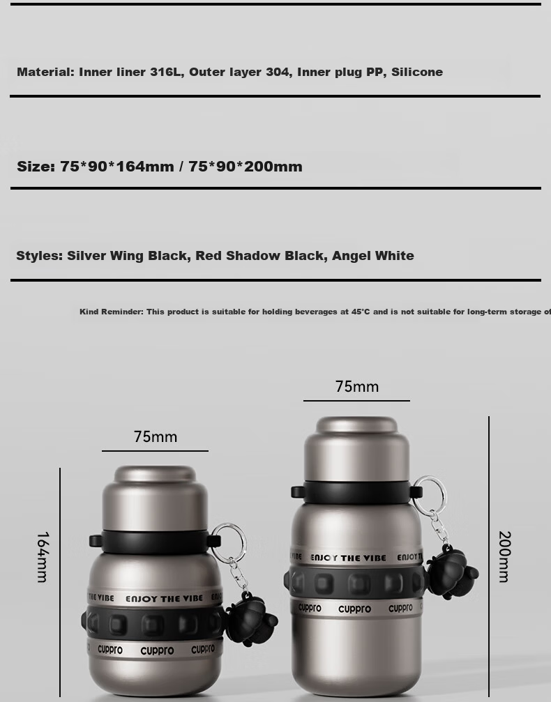 CUPPRO TikTok Hot Sale Large Capacity Insulated Stainless Steel Portable Water Bottle with Straw for Men and Women National Day Travel 10