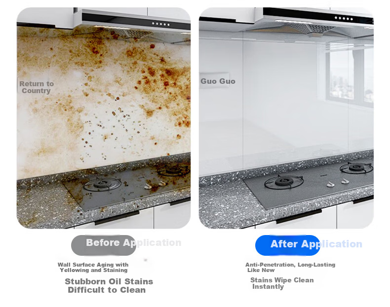 Cuttlefish Kitchen Oil-Proof Sticker High-Temperature Resistant Electrostatic Adsorption Range Hood Wall Tile Protective Film 30x80cm 10pcs 3