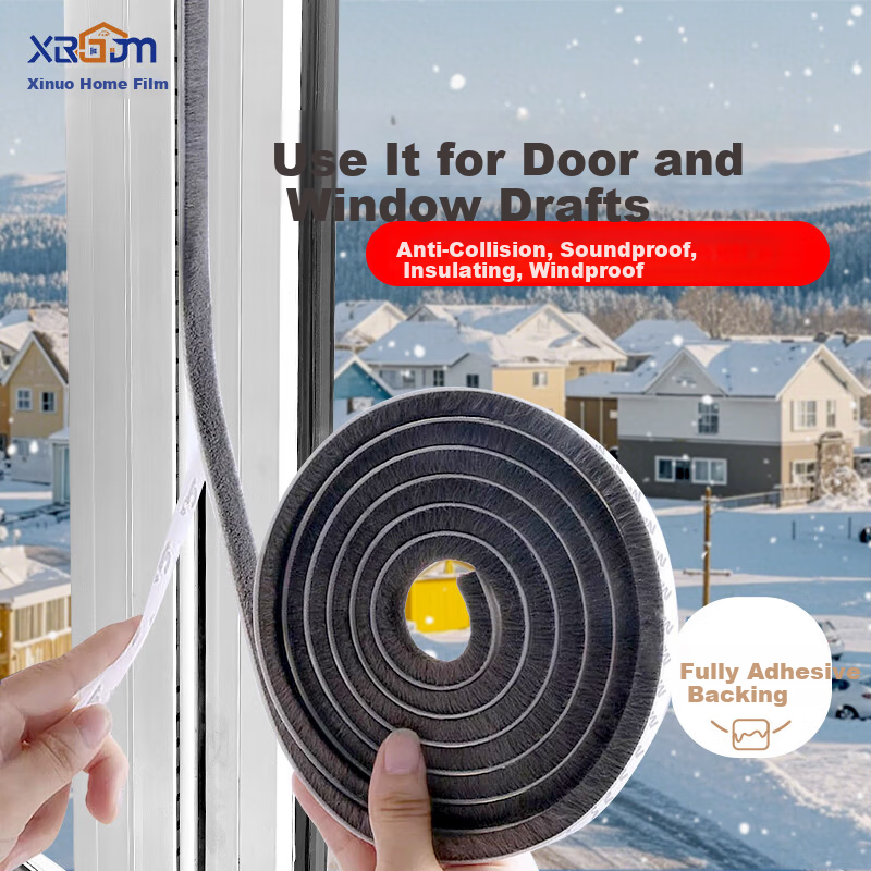 Xiruo Door Gap Sealing Strip Brush for Doors and Windows, Old-style Plastic Steel and Aluminum Alloy Door Gap Slot Brush Strip, Windproof