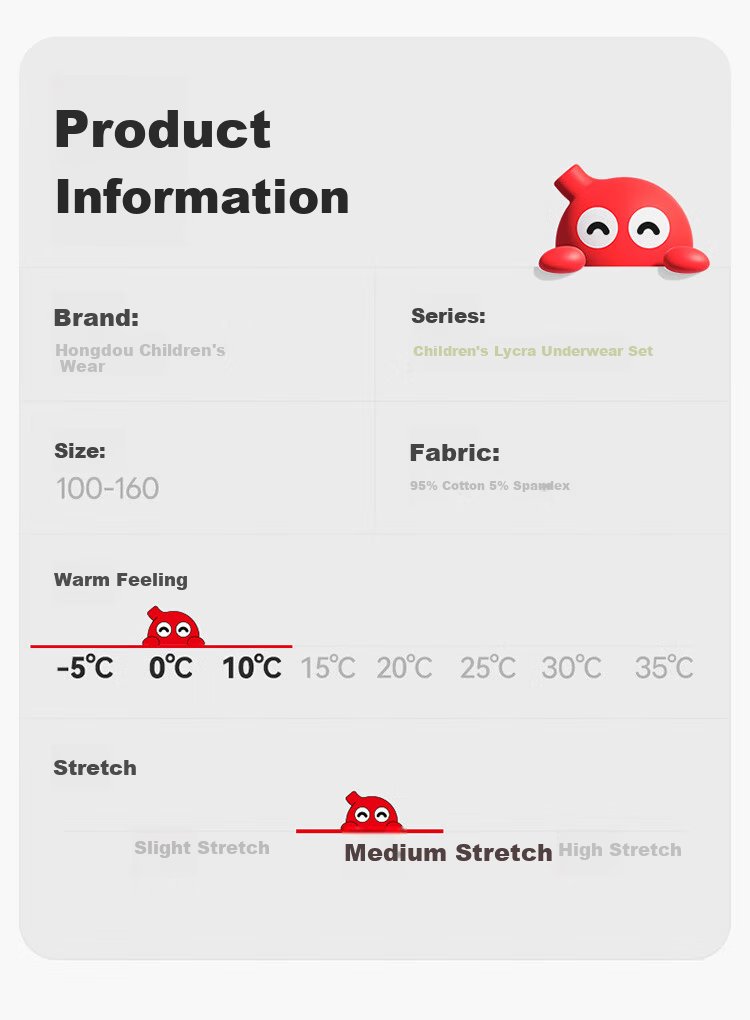 Hongdou Kids Thermal Underwear Set Class A Boys and Girls Autumn Long Johns Student Autumn Winter Base Layer with Bow Doll 150 9