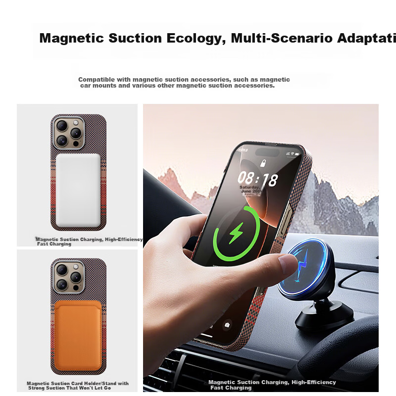 Xianyan iPhone 16 Pro Case Kevlar Apple 16 Pro Protective Cover MagSafe Magnetic Aramid Carbon Fiber Full Coverage Drop-Proof Ultra-Thin Starry 2