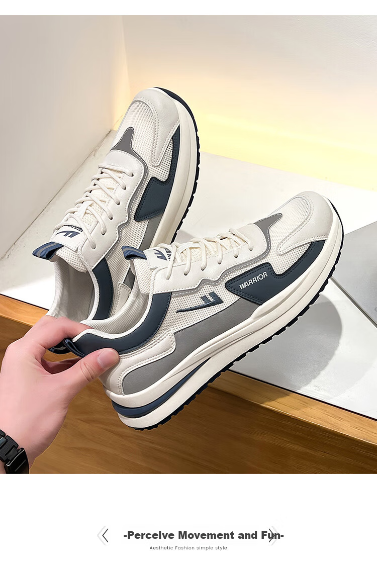 Warrior Official Men's Shoes 2026 Lightweight Comfortable Running Shoes for Men Grey Blue Size 39 16
