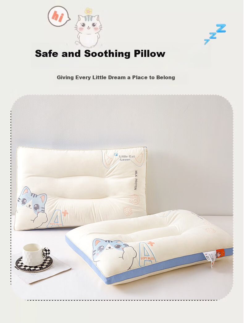 J.Sir Children's Pillow for Ages 6-12, Zoned Neck Support Pillow, Class A Student Pillow, Youth Growth Pillow, Suitable for All Seasons 3
