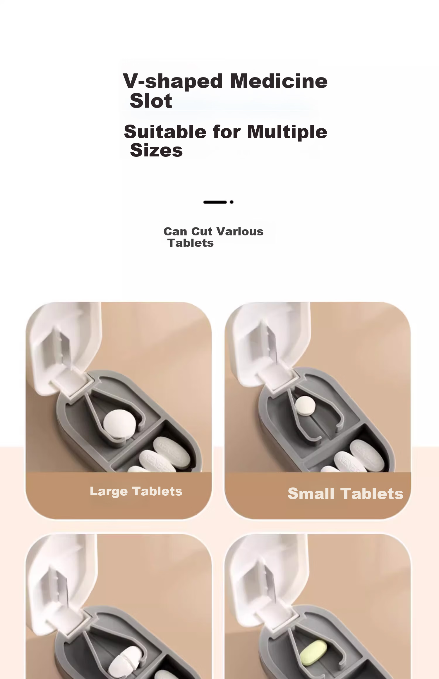 BaiCaoYuan Pill Cutter and Divider, Portable Medicine Tablet Splitter with Four Compartments 5