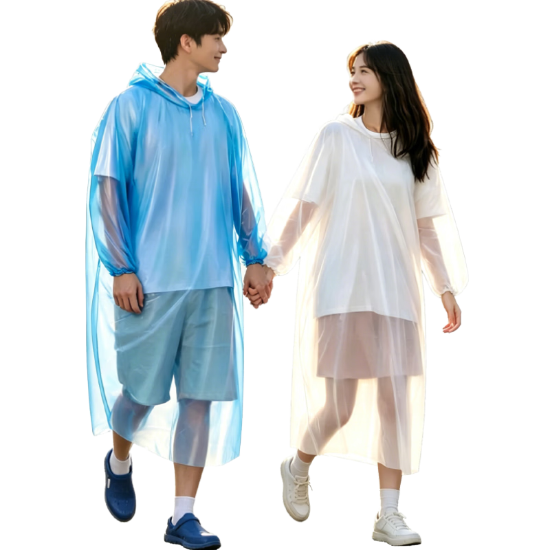 Banjeni Disposable Thickened Raincoat Adult Children Outdoor Rain Gear Unisex Mountaineering Portable Travel Pullover Large Size