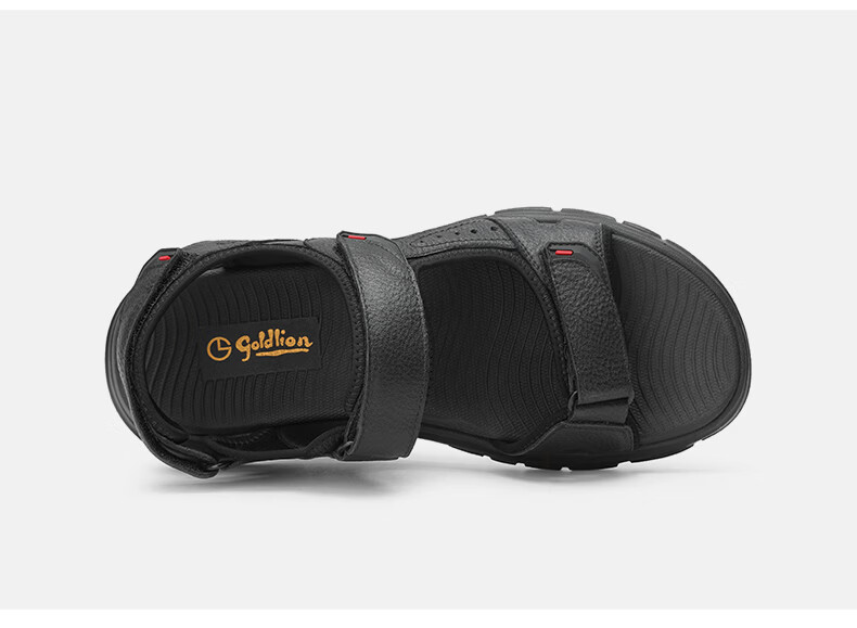 Goldlion Men's New Casual Sandals with Velcro Lightweight Shock-Absorbing Durable Beach Shoes G229420234AAF Black Size 37 13
